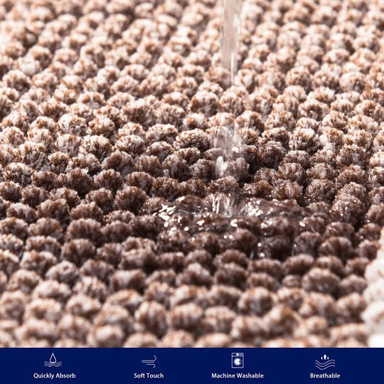 Mersin Gradient Chenille Water Absorbent Soft Plush Bath Rug