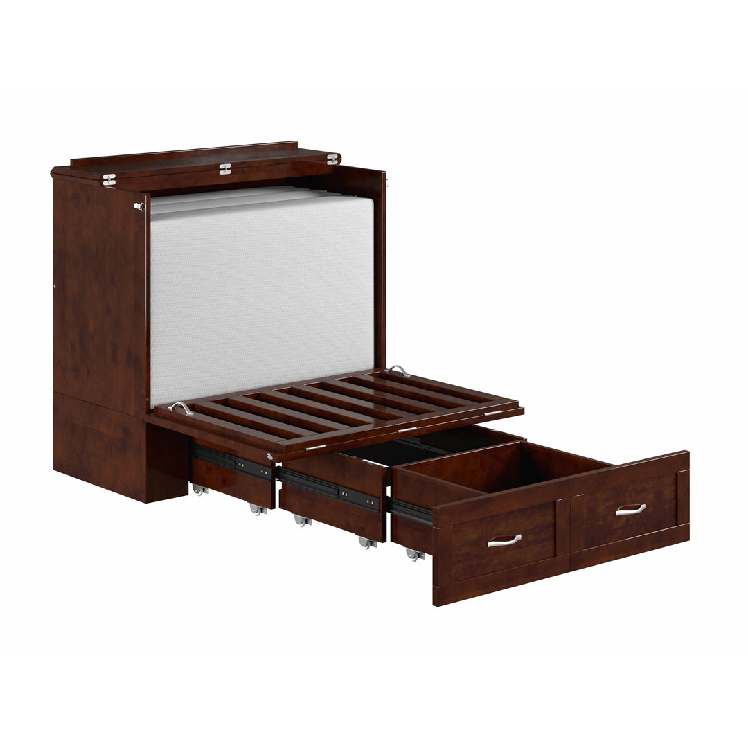Hamilton Murphy Bed Chest with Mattress and Storage Drawer