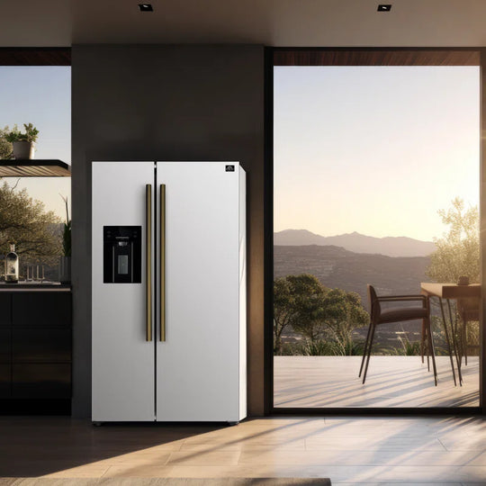 Salerno 36-Inch Side-By-Side 20 Cu.Ft Refrigerator with External Ice & Water Dispenser