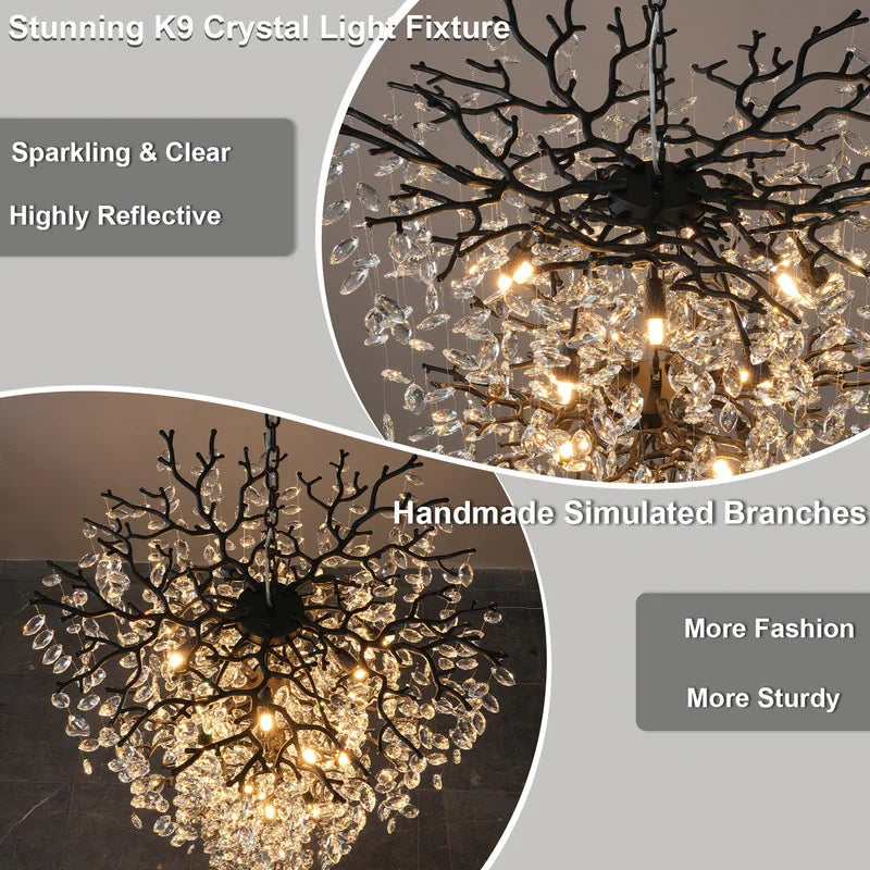 Crystal Dimmable LED Tiered Chandelier - 118In