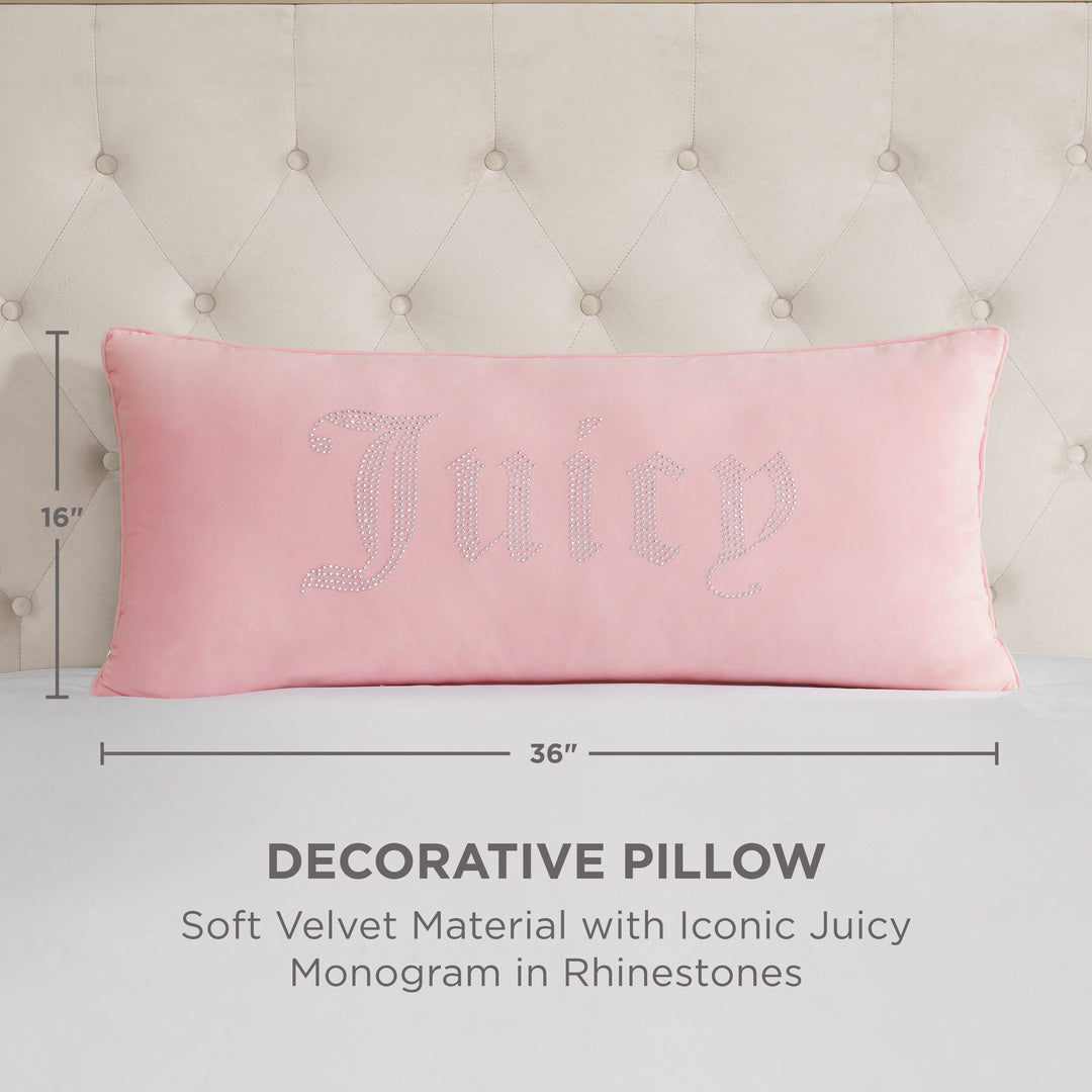 Silver Rhinestone Pillow 16" X 36"