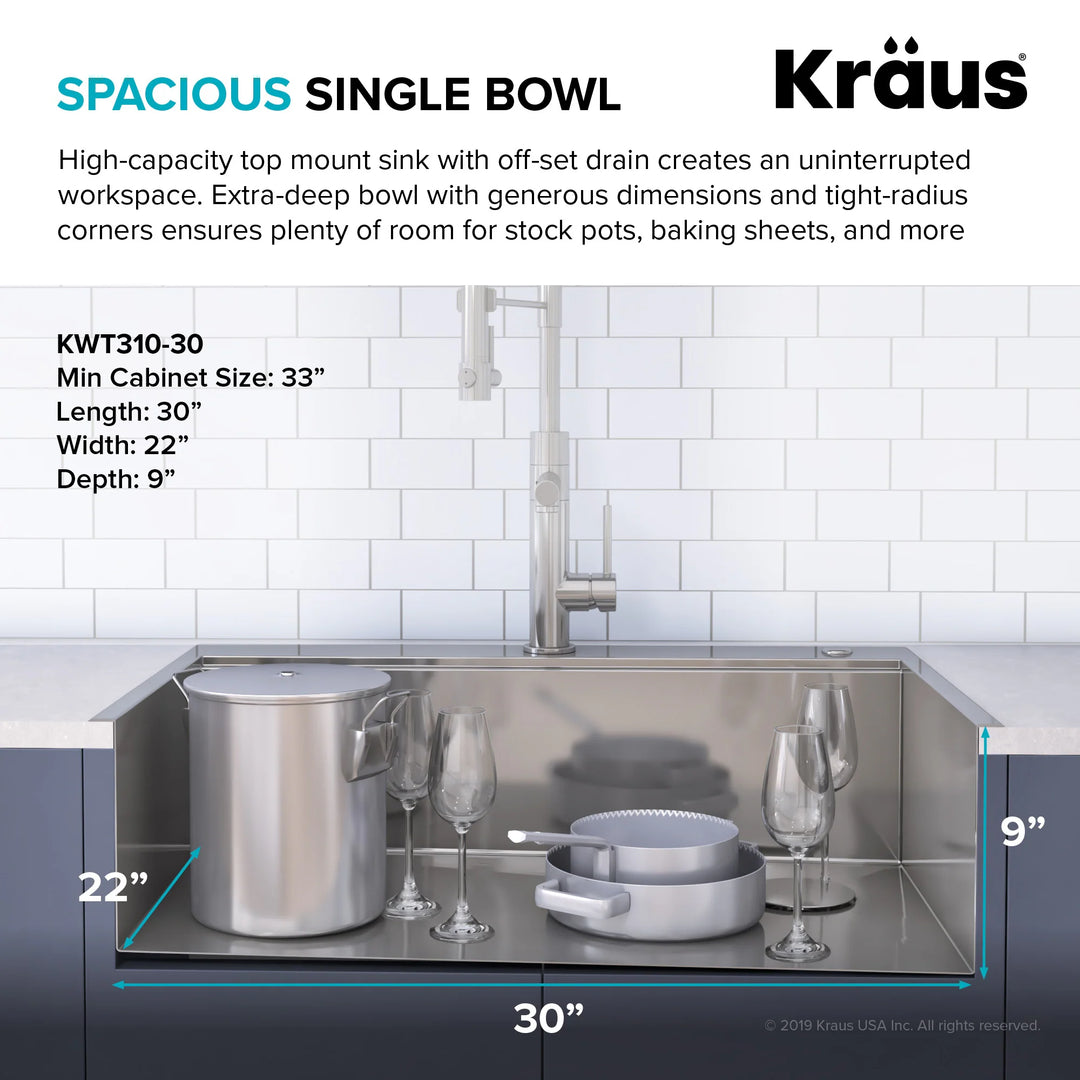 Kore Workstation Drop-In Stainless Steel Kitchen Sink