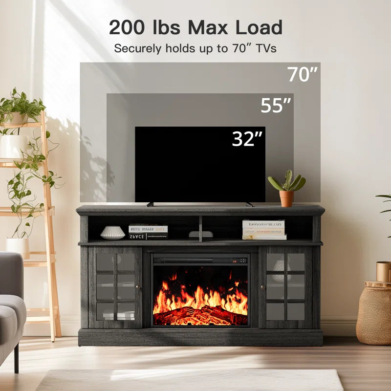 Anias TV Stand with Electric Fireplace Included