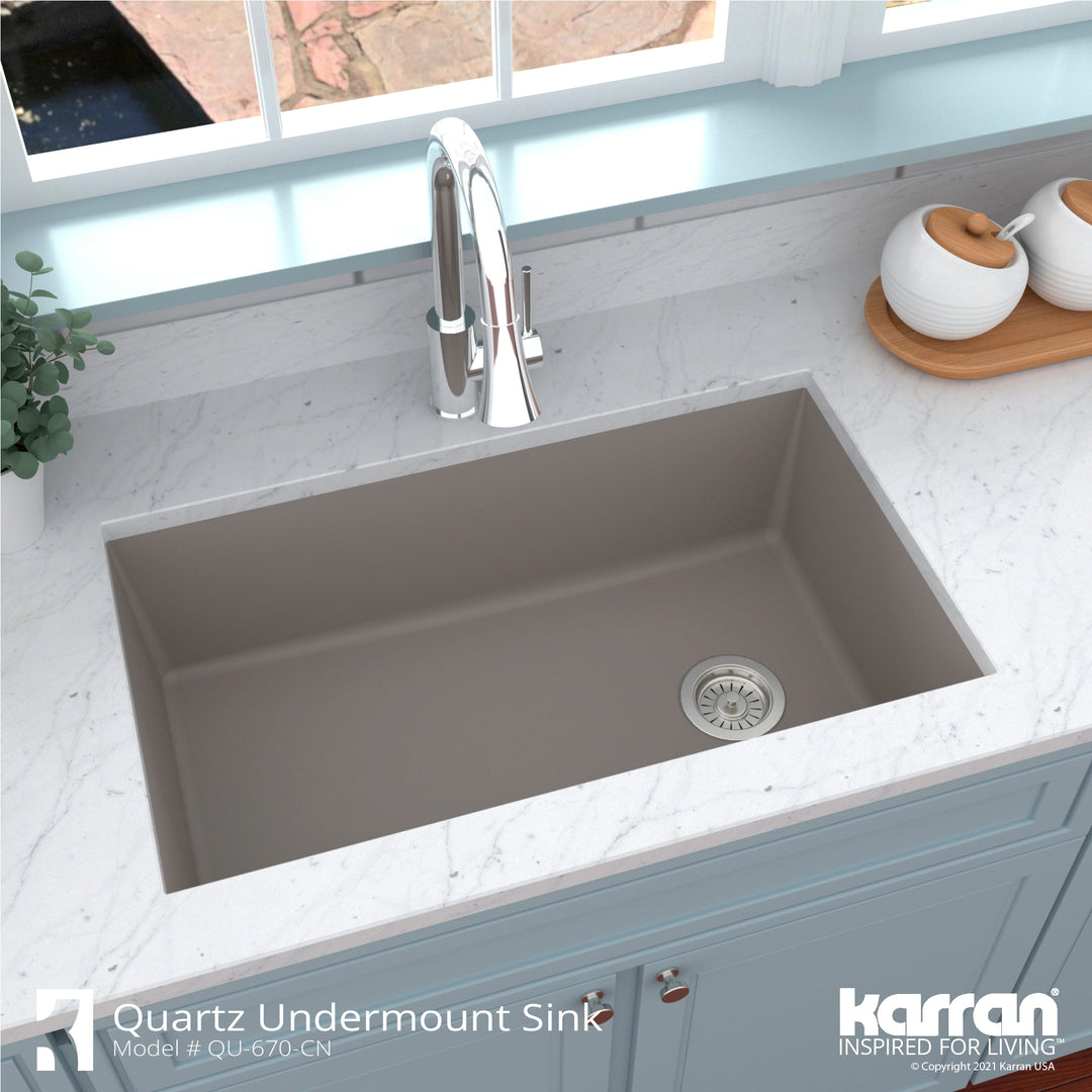 Undermount Quartz Single-Bowl Kitchen Sink