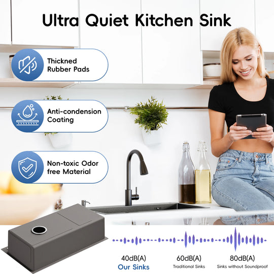 Drop-In/Undermount Single Bowl Stainless Steel Kitchen Sink