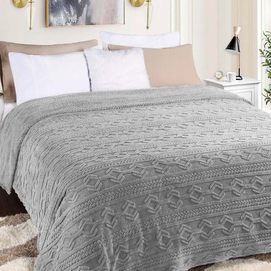 Arctic Boho Jacquard Plush Fluffy Fleece Blanket
