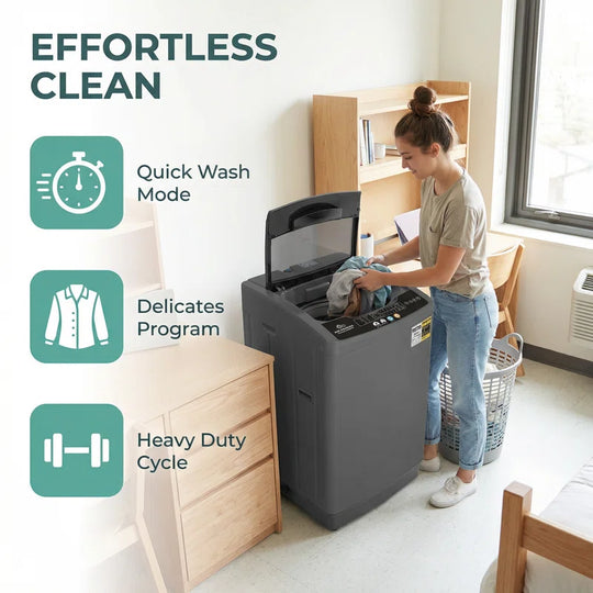 20 Lb Capacity Portable Washing Machine with Turbo Wash Technology - 2-In-1 Washer & Spin Dryer Combo
