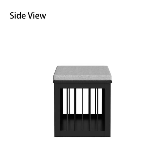 Chic Pet Haven: Luxe Wooden Dog Crate & Designer Home Bench - 47.2"