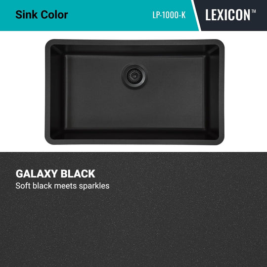 Drop-In Quartz 32 Inch Single Bowl Kitchen Sink Kit - 32"X19"