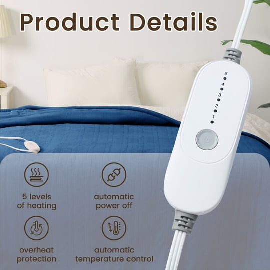 Flannel Electric Heated Blanket with Controller
