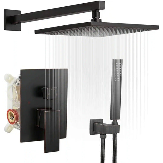 Rain Shower Faucet System Head Oil Rubbed Bronze with 10 Inch