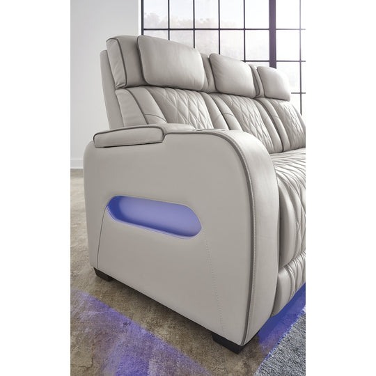 Boyington Gray Power Reclining Sofa - 86" W X 38.5" D X 44.5" H