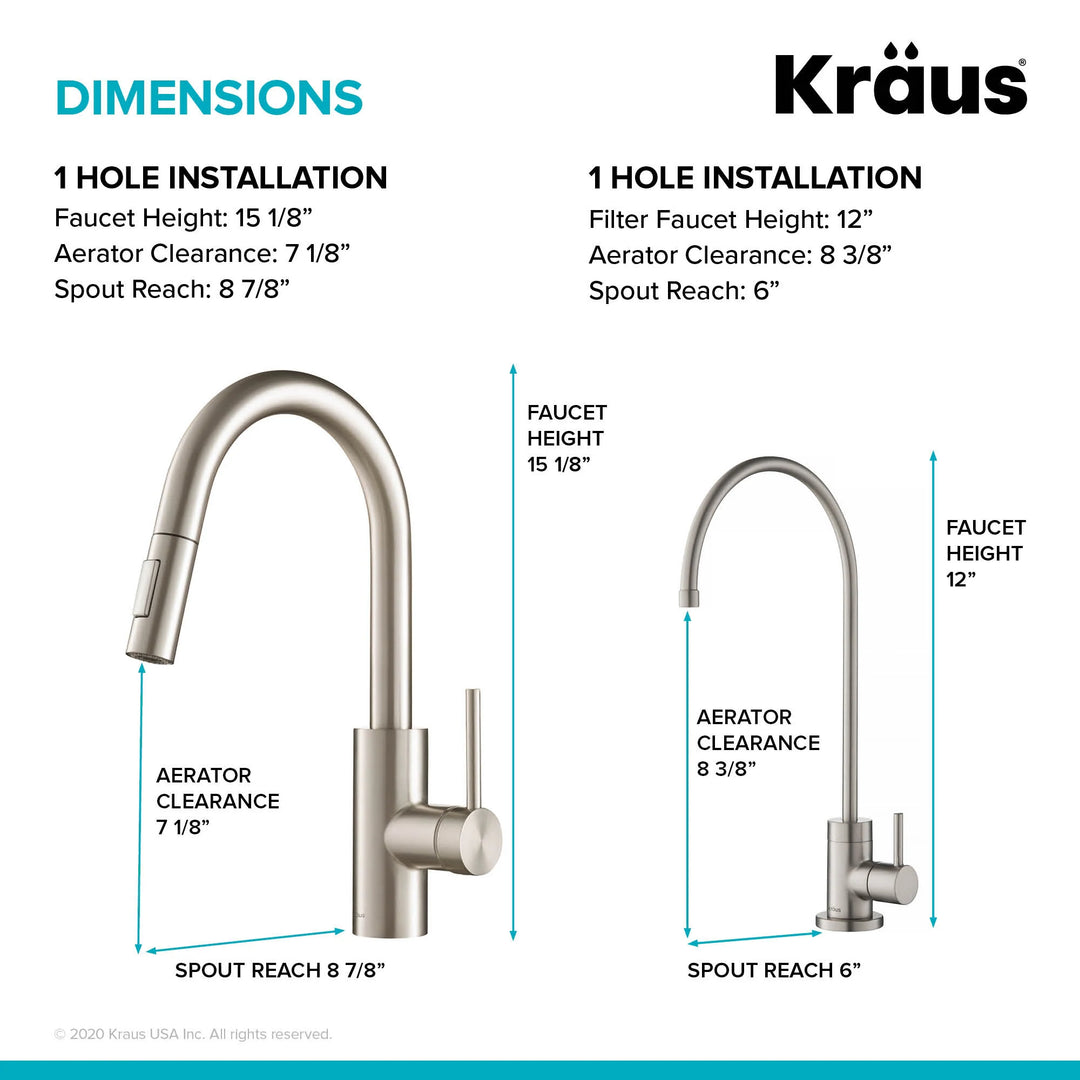 2-Function 1-Handle 1-Hole Pulldown Sprayer Brass Kitchen Faucet