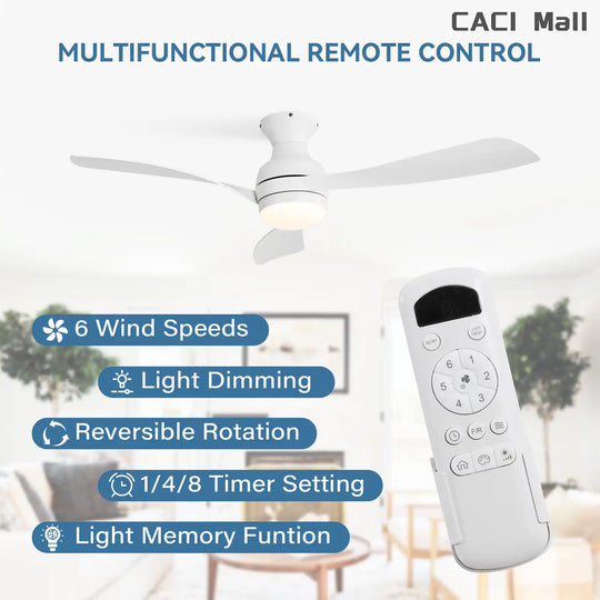 Sofucor 52/60 Inch Ceiling Fan with Integrated LED Light and Remote Control Quiet DC Motor