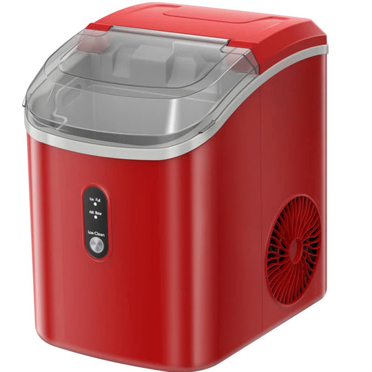 Nugget Countertop Ice Maker with Soft Chewable Ice, Automatic 34S in 24 Hours, Pebble Portable Ice Machine with Ice Scoop, Self-Cleaning, One-Click Operation, for Kitchen,Office