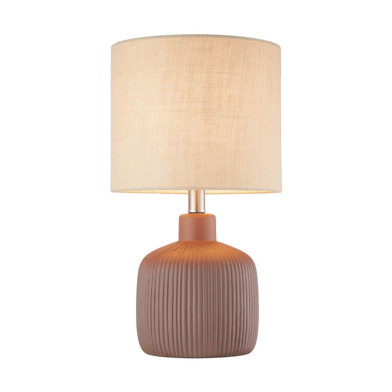 Fluted Ceramic Table Lamp (H18.25" X W10" X D10")