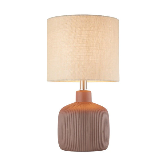 Fluted Ceramic Table Lamp (H18.25" X W10" X D10")