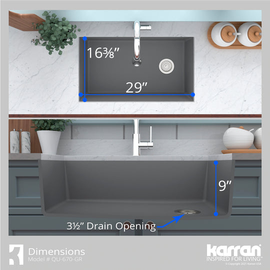Undermount Quartz Single-Bowl Kitchen Sink