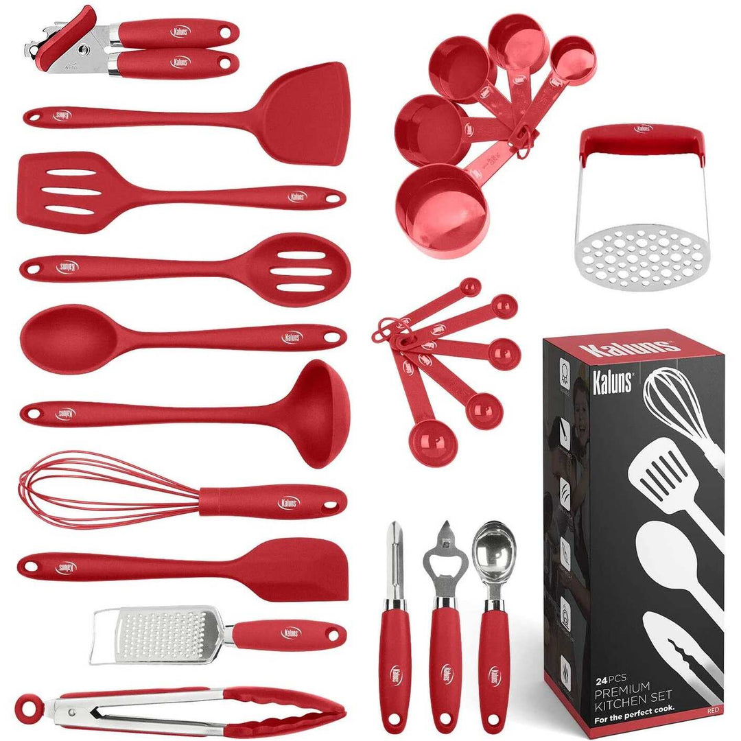 Cooking Utensil Set, 24 Piece Silicone Kitchen Tools