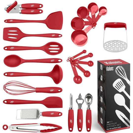 Cooking Utensil Set, 24 Piece Silicone Kitchen Tools