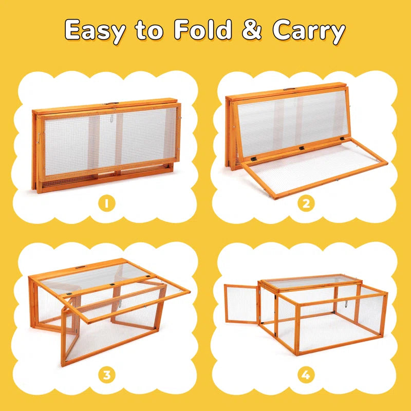 Coaxum Portable Chicken Coop Run, Sun Panel Lockable