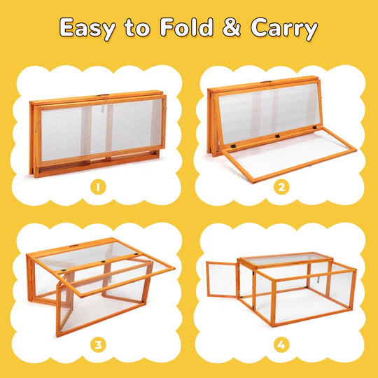 Coaxum Portable Chicken Coop Run, Sun Panel Lockable