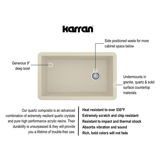 Undermount Quartz Single-Bowl Kitchen Sink