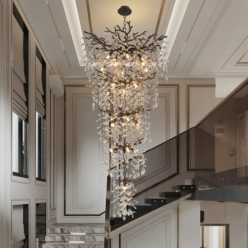 Crystal Dimmable LED Tiered Chandelier - 118In