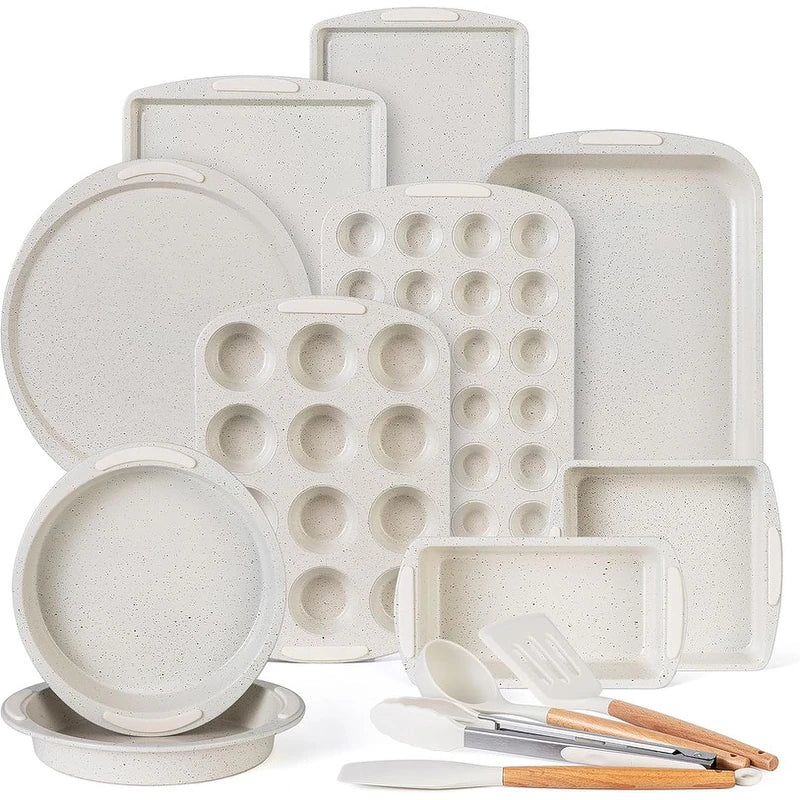 Nonstick Stackable Bakeware Set - Heavy Duty, Durable, Easy Release Baking Set, 10 Pcs