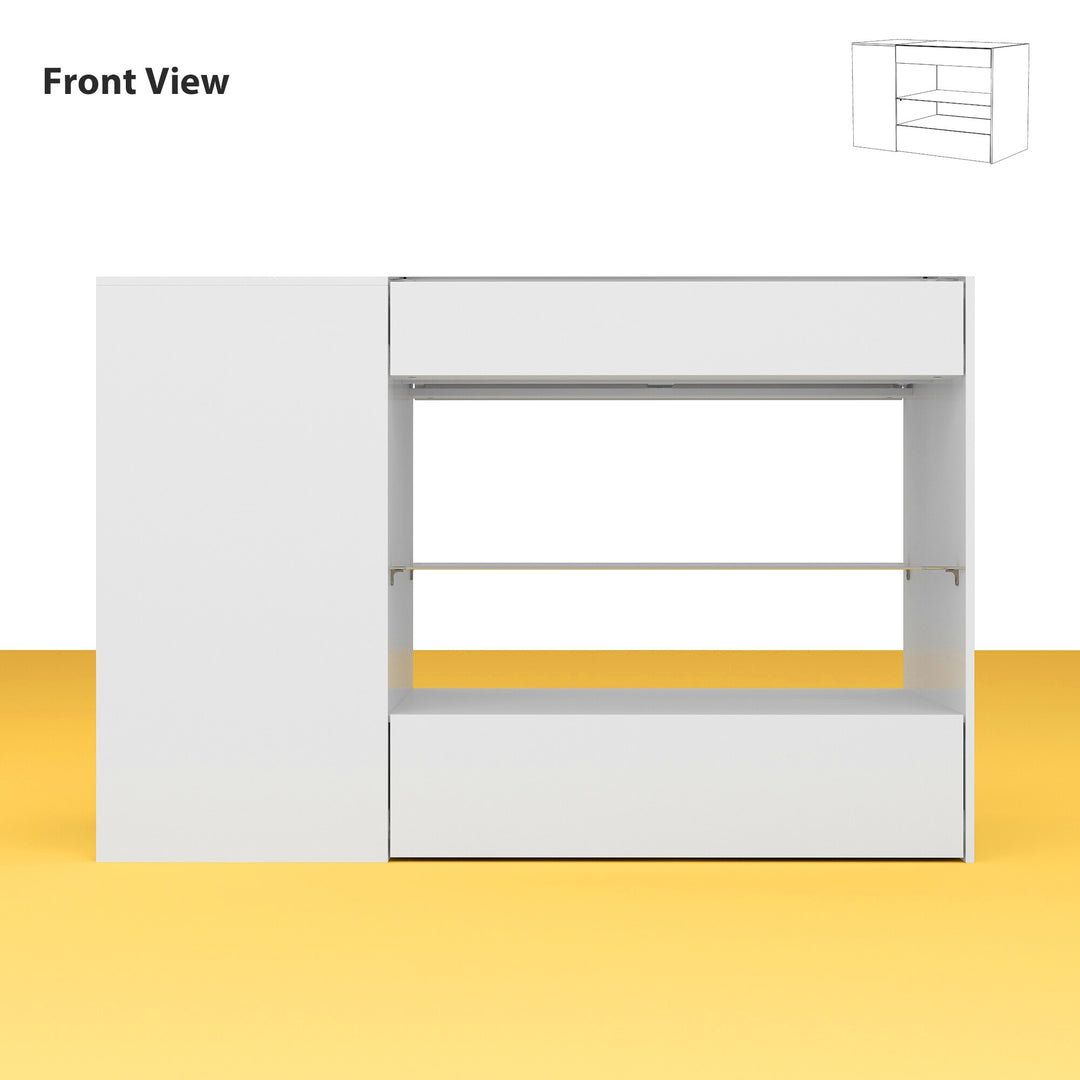 HOMELAVY Glass-Top Closet Organizer White Dressing Island Ample Storage Dresser Cabinets