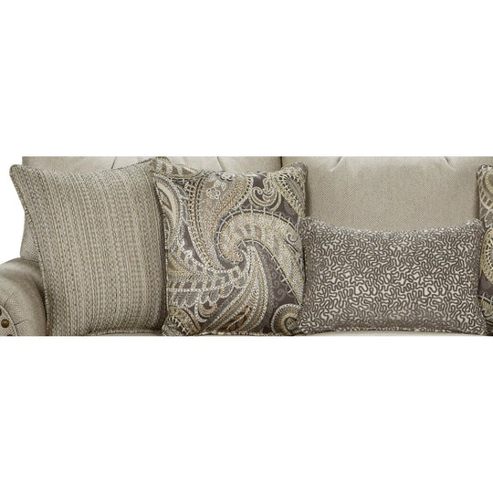 Carys Doe Nailhead Stationary Sofa