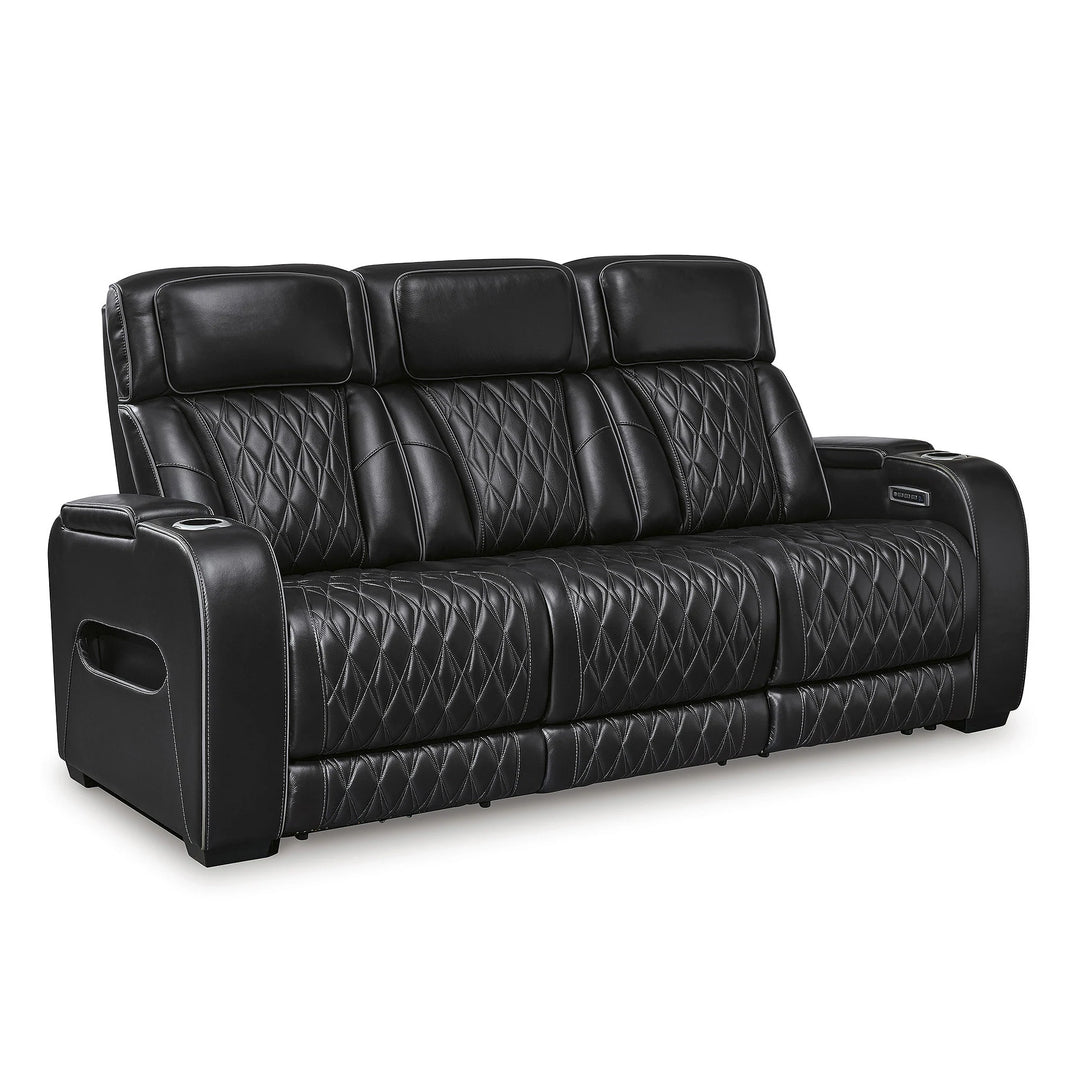 Boyington Black Power Reclining Sofa - 86"W X 38"D X 44"H
