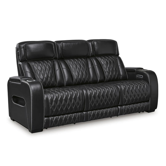Boyington Black Power Reclining Sofa - 86"W X 38"D X 44"H