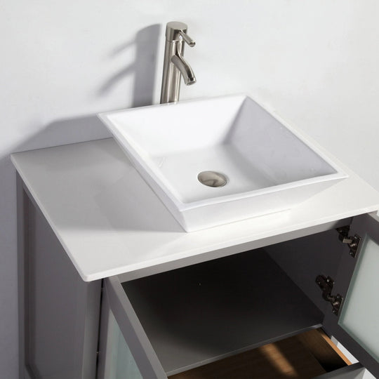 96-Inch Double Sink Bathroom Vanity Set with Engineered Marble Top and Free Mirror - 96 X 18.5 X 36 Inches