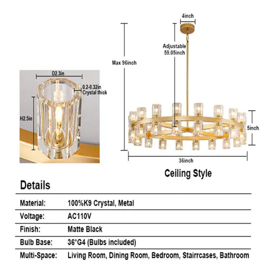 Wagon Wheel Chandelier with Crystal Shade