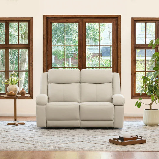 Hadlee Genuine Leather Reclining Sofa with Multi-Function Console.