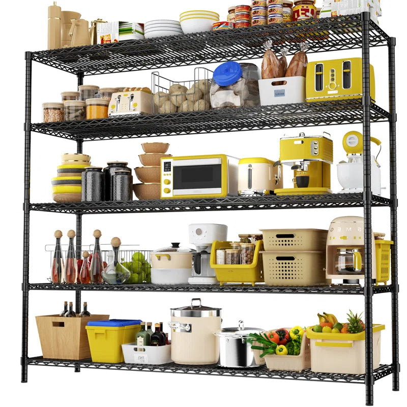 Height-Adjustable Garage Wire Shelving Unit for Kitchen, Laundry Room, Pantry, Warehouse, Basement