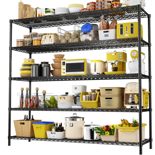 Height-Adjustable Garage Wire Shelving Unit for Kitchen, Laundry Room, Pantry, Warehouse, Basement