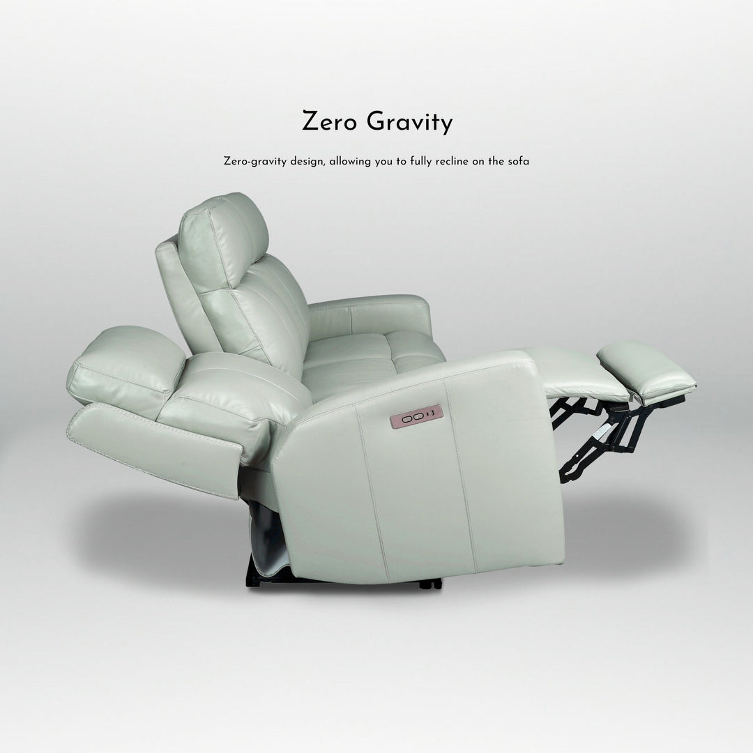 81.5'' Genuine Leather Zero Gravity Power Recliner Sofa with Power Headrest, USB&USB-C Port
