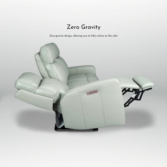 81.5'' Genuine Leather Zero Gravity Power Recliner Sofa with Power Headrest, USB&USB-C Port
