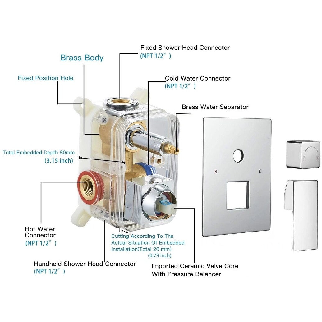 Rain Shower Faucet System Head Oil Rubbed Bronze with 10 Inch