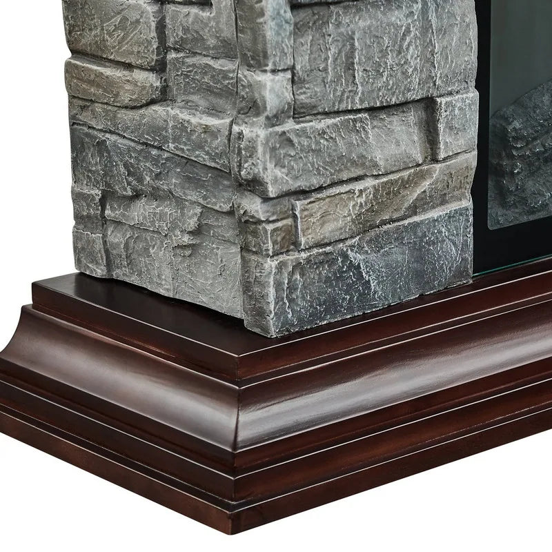 40 In. Faux Stone Freestanding Electric Fireplace - 40" in Width