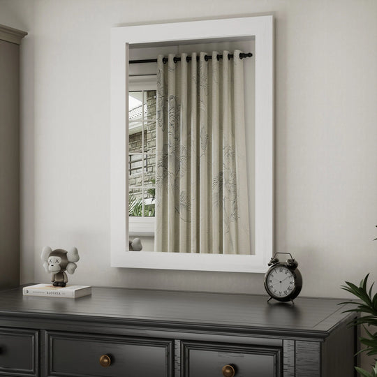 Farmhouse Barn Door Solid Wood Frame Bathroom Vanity Wall Mirror