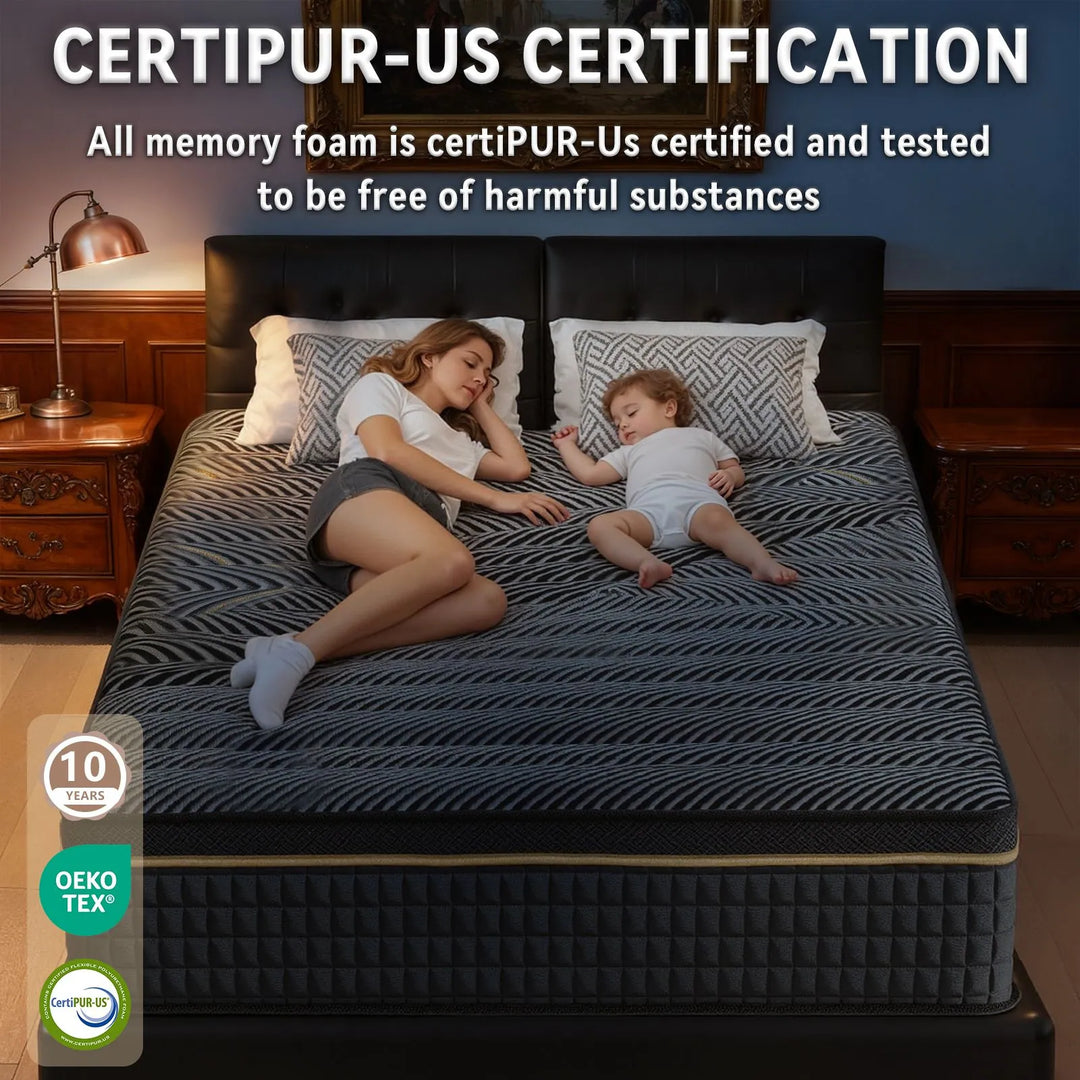 12-Inch Hybrid Mattress with Memory Foam Comfort & Individually Wrapped Coils