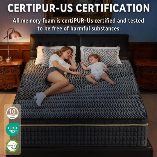 12-Inch Hybrid Mattress with Memory Foam Comfort & Individually Wrapped Coils