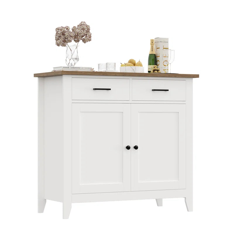 Ailynn Wood Accent Cabinets with 2 Drawers & 2 Doors