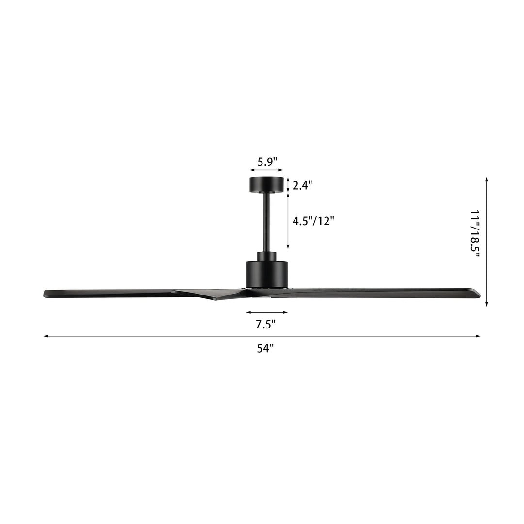 54 Inch DC Motor Indoor Ceiling Fan without Lights