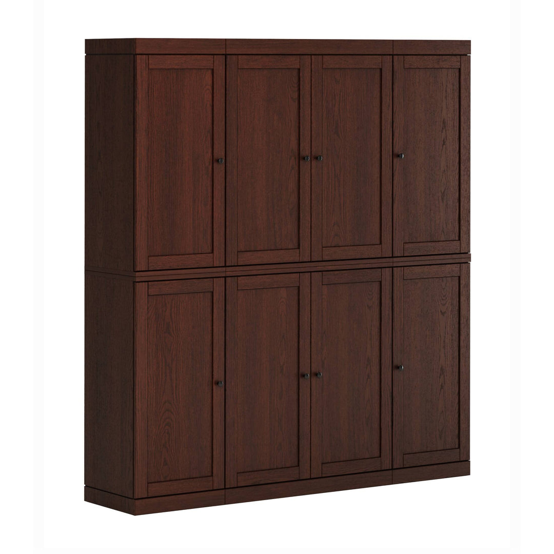 Premium 100% Solid European Oak Hardwood Modular Dining Room Cabinet with Shaker Doors - 64" Wide, 71.5" Tall