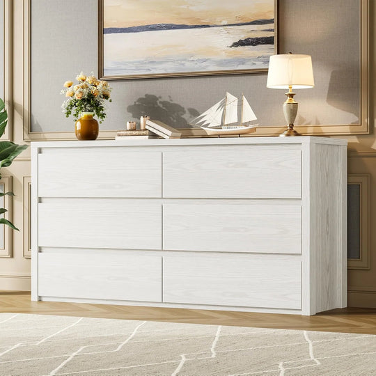 7-Drawer Dresser for Bedroom,Wide Wood Chest with Handle-Free Design,Modern Storage Cabinet for Living Room or Entryway