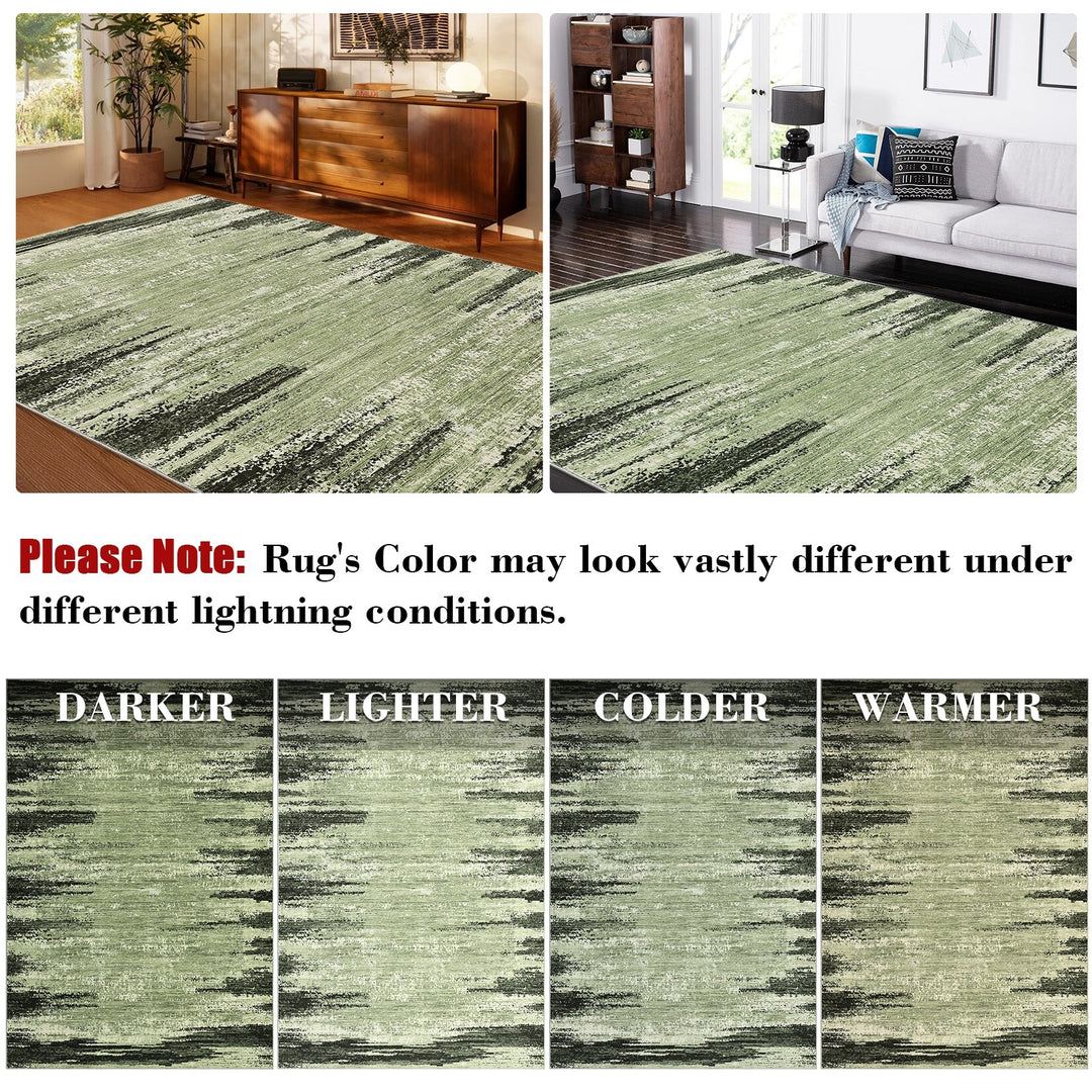 Washable Area Rugs for Living Room Modern Abstract Rug Non Slip Non Shedding Stain Resistant Carpet
